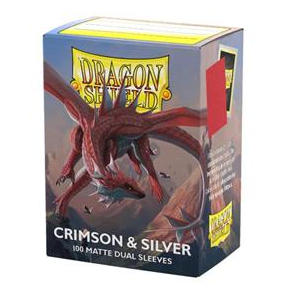 Dragon Shield Dual Matte - Crimson & Silver (100)