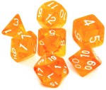 Kości RPG - Rebel - Kryształowe Pomarańczowe